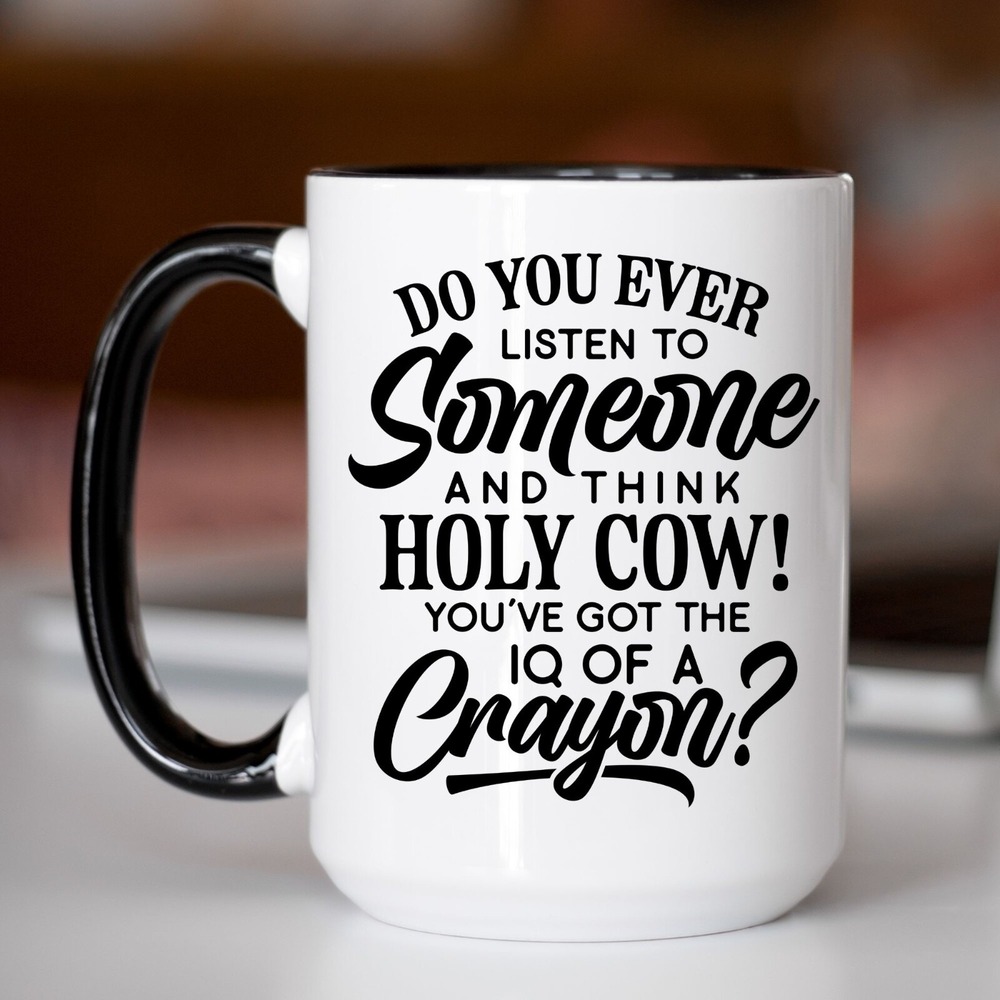 Coffee Mug, IQ Of A Crayon‎ Coffee Mug, Funny Coffee Cup